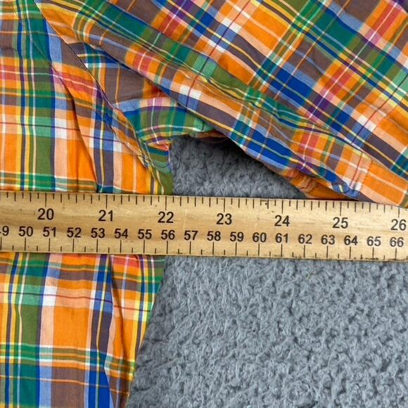 VTG Ralph Lauren Classic Fit Button Down Men's Medium Orange Plaid Preppy - Picture 6 of 8